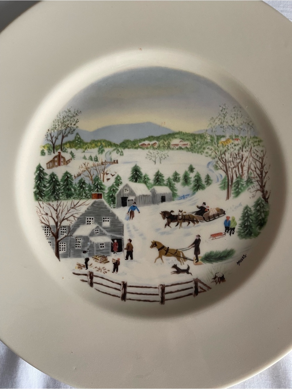 VINTAGE ATLAS CHINA NY LIMITED FIRST EDITION PLATE “OUT FOR THE CHRISTMAS TREE”